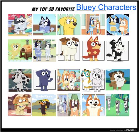 Popular Bluey Characters to Color