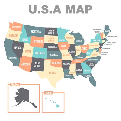 Popular US Map Print Designs