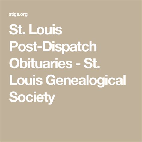 Post Dispatch Obituary Guidelines