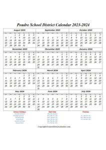 Poudre School District Calendar Overview