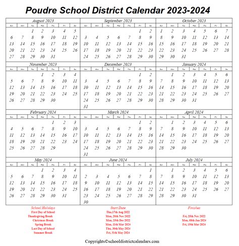 Poudre School District Calendar Image 10