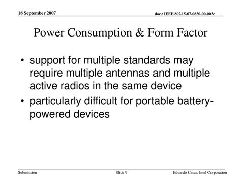 Power Consumption and Form Factor Comparison