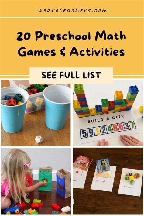 Preschool math games