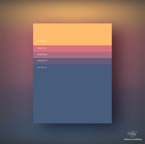 Example of a presentation colour palette