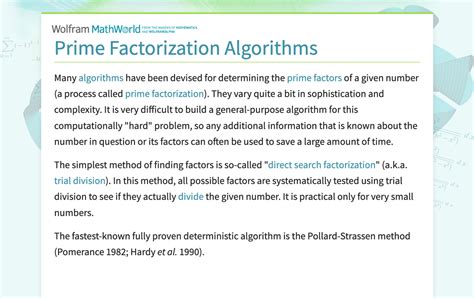 Prime Factorization Algorithm