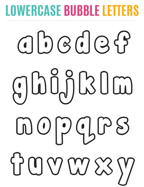 Printable Bubble Letters for Activities