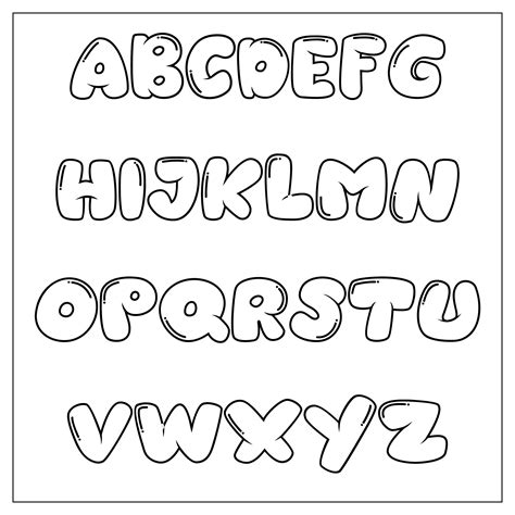 Printable Bubble Letters for Education