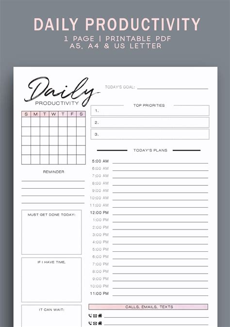 Printable Calendars for Productivity