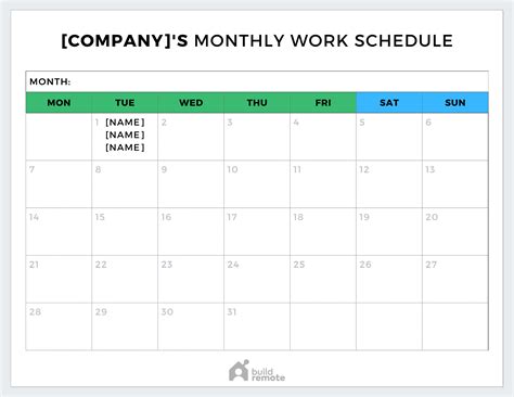 Printable Calendars for Work