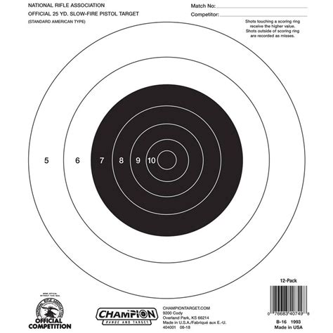 Printable Competition Targets