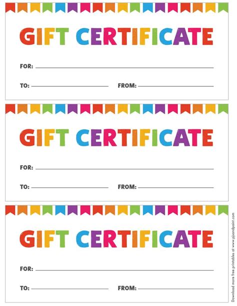 Printable Gift Certificates for Fundraiser