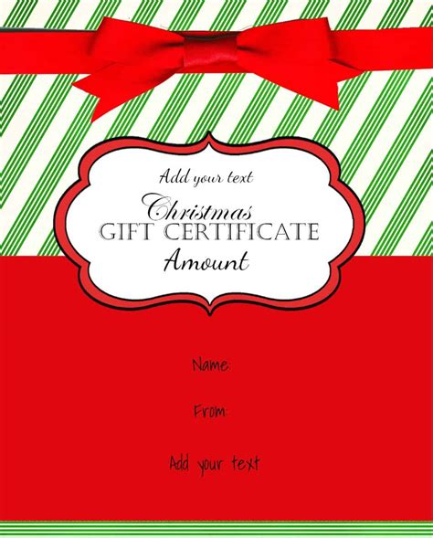 Printable Gift Certificates for Holidays