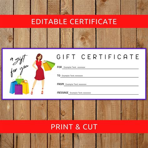 Printable Gift Certificates for Promotion