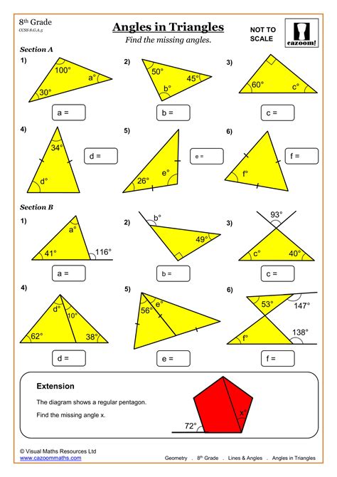 Printable Math Worksheets for Geometry