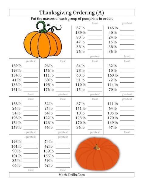 Printable Math Worksheets for Middle School