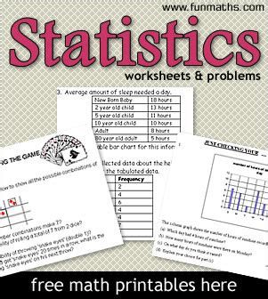 Printable Math Worksheets for Statistics