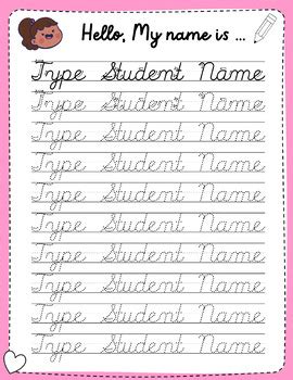 Printable Name Tracing Worksheets in Cursive