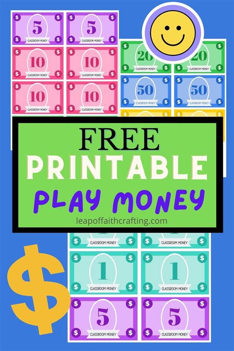 Printable play money activities