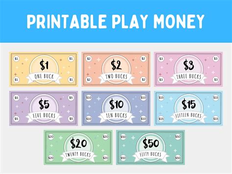 Printable play money for kids