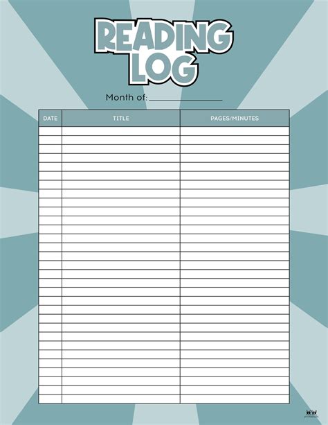 Types of Free Reading Log Printable Templates