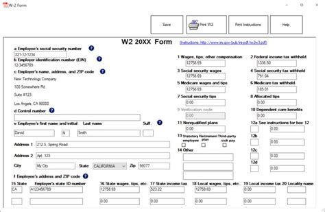 Printable W2 Software