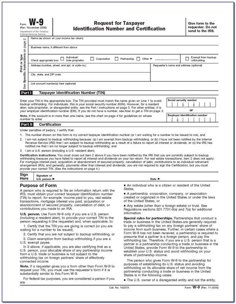 Printable W-9 Form Benefits