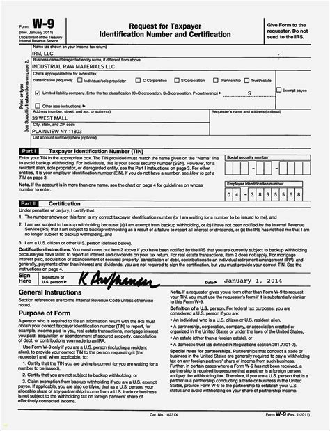 Printable W-9 Form Business Benefits