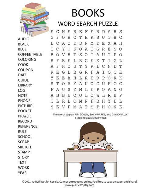 Description of Printable Word Puzzle Books