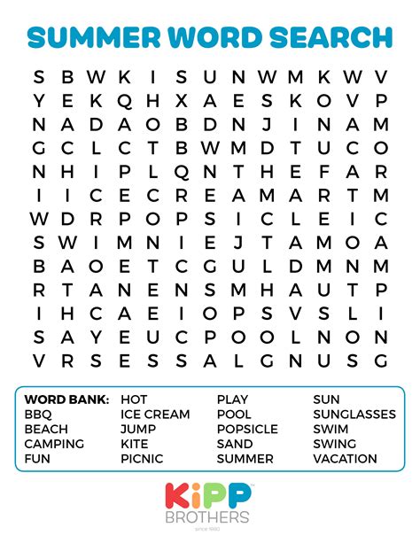 Printable word search game