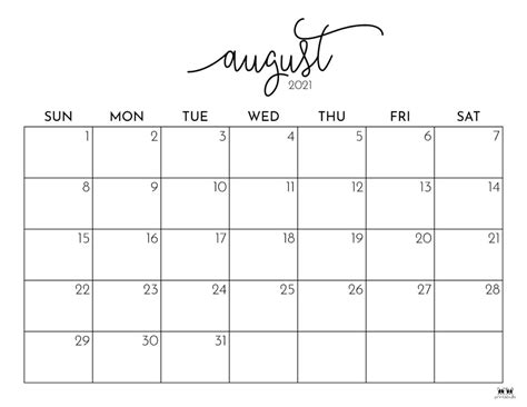 Printing and binding an August printable calendar