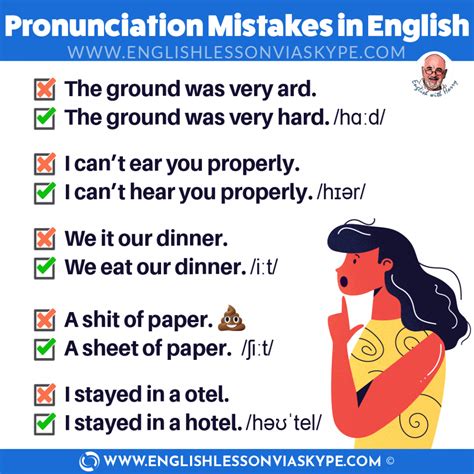 A person making pronunciation mistakes