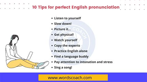 A person reading pronunciation tips