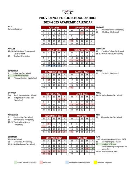 Providence Schools Calendar and Student Success