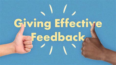 Providing Effective Feedback