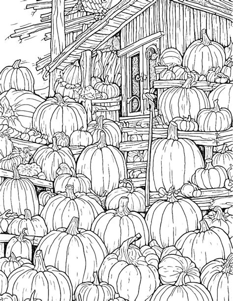 Pumpkin coloring pages in farms