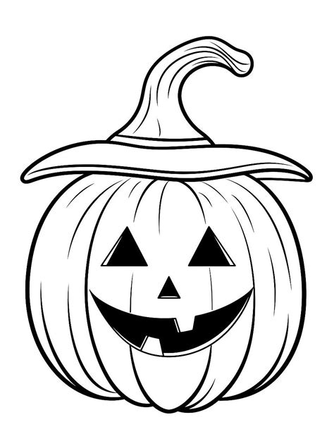 Pumpkin coloring pages with hats