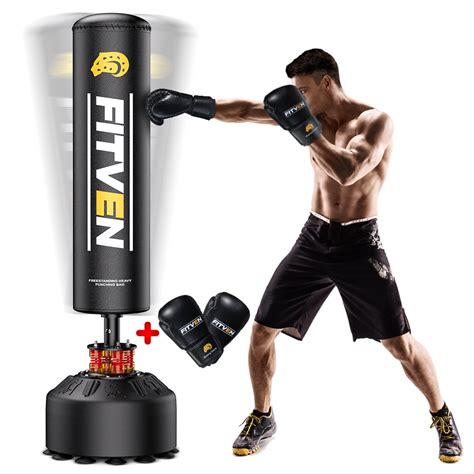 Punching Bag with Boxing Gloves