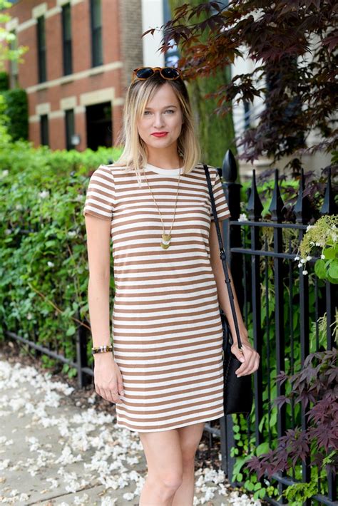 Purple and brown striped dress