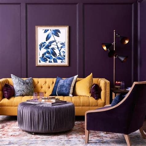 Purple and Gold Living Room