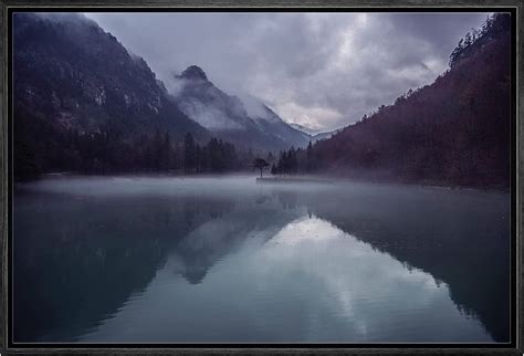 Purple misty mountains