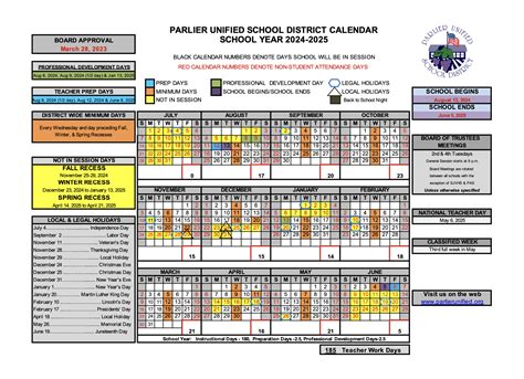 PUSD School Calendar Image 1