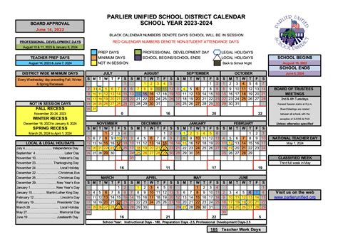 PUSD School Calendar Image 8