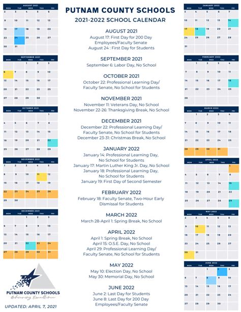 Putnam Schools Calendar Image 5