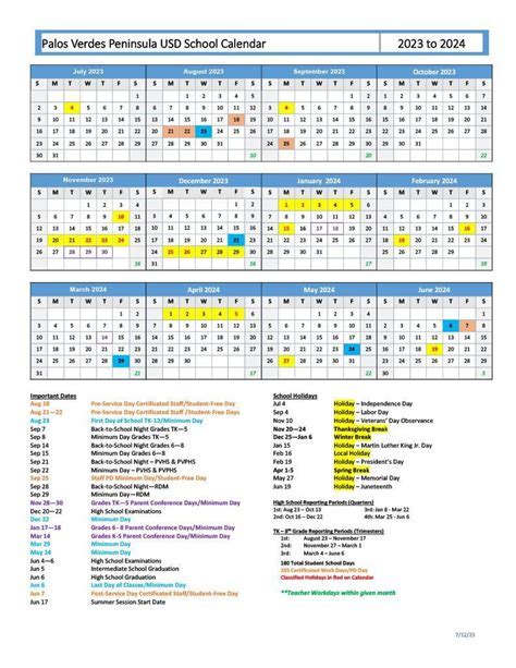 PVPUSD Calendar Benefits