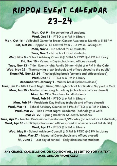 PWCS Calendar and Student Success