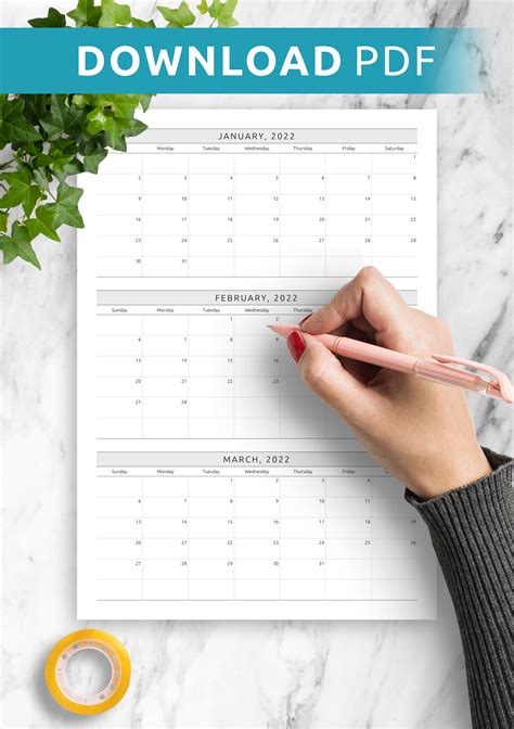 Quarter Calendar Planning