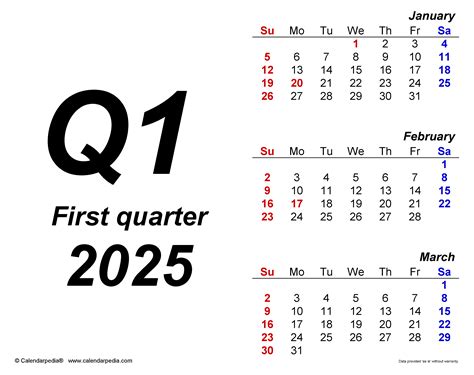 Quarterly Calendar Guide