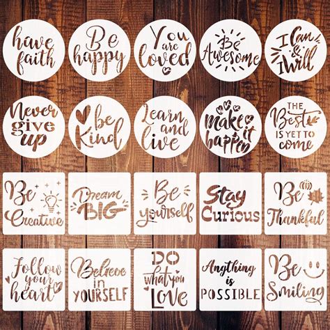 Quote stencils for inspirational walls