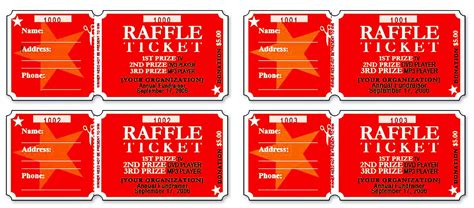 Raffle Ticket Examples