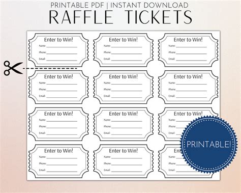 Raffle Ticket Printable